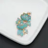 Novo Pingente de Flor de Peônia Pérola Colorida Estilo Chinês Acessórios de Vestido com Flor de Strass em Liga para Mulheres Acessórios