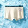 Roupa Íntima Infantil, Malha de Seda Gelada, Estilo Fino de Verão, Estampa de Desenho Animado, Cueca Boxer Infantil para Meninos de Tamanho Médio e Grande, Boxer para Estudantes
