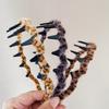 Dulce Patrón de Leopardo Cool con Diente Mao Mao Onda Antideslizante Banda para el Cabello Artefacto Esponjoso para la Raíz del Cabello Parte Superior Craneal Alta Banda para el Cabello para Lavar la Cara Accesorios para el Cabello para Mujeres