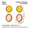 Pendientes Ovalados Geométricos de Resina de Color Contrastante Estilo Retro Ins Pendientes Colgantes de Moda de Gama Alta de Nicho Europeo y Americano Accesorios de Pendientes de Personalidad para Mujeres