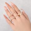 Traje Transfronterizo Europeo y Americano Anillo Moda Simple Forma de Cadena Abierta Distintiva Combinación Twist Anillo de 6 piezas para Mujer