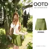 Falda Corta de Acetato, Estilo de Alta Gama Satinado Francés, Falda Elegante de Cintura Alta en Línea A Adelgazante que se Ajusta a la Cadera, Falda Corta Verde Elegante