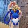 Llavero Colgante Oso Violento de Dibujos Animados de Resina Encanto para Bolso de Pareja Cordón para Llave de Coche Colgante para Teléfono Pequeño Regalo
