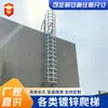 Escalera de Jaula de Seguridad Galvanizada para Obra para Excavación de Sótanos, Escalera con Barandilla Estándar Nacional para Acceso y Mantenimiento en Azoteas