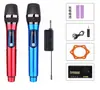 Micrófono Inalámbrico UHF Universal de Doble Canal FM para Hogar, Exterior, Escenario, Recargable, Equipo para Transmisión en Vivo