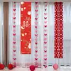 Quarto de Casamento Layout de Casa Nova Sentido de Alto Nível terno Personagem Feliz Tecido Pendurado Faixa Decoração de Casamento Sala de Estar Pingente Flor para Casa
