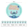 Set de Fiesta de Cumpleaños Tema Stitch Azul Lilo y Stitch Decoración de Lugar de Halloween Plato Desechable Taza