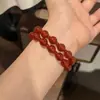 Deixe-me Encantar Pulseira Estilo Igual a Zhao Lusi Pulseira de Ágata Vermelha Natural Colar Vermelho da Sorte Clareamento de Alto Padrão