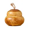 Bote de té de cerámica vintage hecho a mano en torno de alfarero, accesorio vacío para juego de té casero estilo chino, recipiente sellado a prueba de humedad