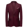 2026 Comercio Exterior Transfronterizo Talla Grande Color Sólido Botón Único Traje Formal para Hombre Estilo Coreano Corte Delgado Blazer Chaqueta de Traje de Una Pieza