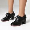 Nuevo Estilo Encaje de Flor Quemada Empalmado Zapatos Planos de Primavera y Otoño Europeos y Americanos Tacones Altos Gruesos Tallas Grandes Zapatos de Exportación 40-48