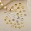 Acessórios de Contas Atacado Banhado a Cobre Cor Dourado 18K Pulseira de Pérola Conserva Cor Colar Contas Espaçadoras Onduladas Redondas Bandeja de Flor DIY