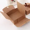 Caja de Papel para Empacar Marrón Caja de Regalo Rectangular Personalizada con Lazo de Encaje Empaque para Calcetines Ropa Interior Caja de Regalo Empresarial Lista para la Venta