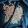 Destaque ABS imitação pérola branco arroz joias branco puro joias perfuradas material acessórios de vestuário diy pérola atacado
