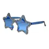 Gafas de Sol Sin Marco de Estrella de Cinco Puntas Incrustadas de Diamantes Transfronterizas Estilo Europeo y Americano Exageradas de Colores Caramelo Gafas para Fiesta y Baile