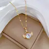 [Acero de titanio] Collar de alas de corona de diamantes con temperamento de lujo ligero y magnífico para mujer, cadena de clavícula que combina con todo, cadena de acero de titanio.