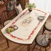 Nuevo Mantel Ovalado Estilo Chino para Mesa de Comedor, Impermeable, Resistente al Aceite, No Lavable, Lujo Ligero, Sensación de Alta Gama, Protector de Superficie para Mesa de Café del Hogar