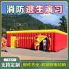 Tienda de ejercicio para evacuación por incendio Canal de entrenamiento de evacuación escolar Casa de ejercicio Tienda de fuego inflable con cojín de aire de salvamento fabricantes