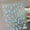 Pegatinas para Uñas con Relieve Estilo Océano Aurora Serie Oceánica 3D Pegatinas para Uñas de Concha y Medusa Modelo Tj