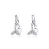 S925 Prata Agulha Estilo Coreano Brincos de Brinco Simples Elegante Nicho Personalidade Pérola Brincos Femininos de Luxo Leves de Alta Qualidade Atacado