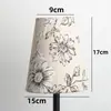 Pantalla de Lino Plisado Pastoral Floral Retro para Lámpara de Piso Colgante de Mesita de Noche de Dormitorio Hotel Accesorios