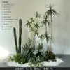 Plantas Verdes Simuladas com Toque de Luxo, Combinação de Paisagismo com Plantas Artificiais, Conjunto Completo de Decorações para Janelas Internas, Design Criativo Biomimético Estilo Wabi-Sabi