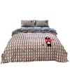 Juego de Ropa de Cama de Cuatro Piezas 100% Algodón Puro con Dibujos Animados Cepillado Otoño/Invierno Sábana de Toalla Engrosada Funda de Edredón Suministros para Dormitorio de Estudiantes