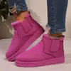 En stock y entrega rápida comercio nacional y extranjero caliente color sólido suela gruesa franela banda elástica casual cómodo botas de nieve entrega de una sola pieza