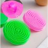 Escova de shampoo de cristal transparente cabeça redonda silicone massageador de couro cabeludo doméstico salão de cabeleireiro limpeza couro cabeludo massagem pente
