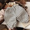 Conjunto de Sudadera de Forro Polar para Niñas 2025 Nuevo Otoño e Invierno Niños Dibujos Animados Forrado de Forro Polar Pantalones Rayados Engrosados Conjunto