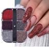 Nail art glitter reflexivo atacado ins Net disco pó de unha diamante glitter reflexivo glitter boxed mistura de cores