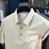 Camiseta de Manga Corta para Hombre 2026 Verano Color Sólido Casual de Negocios Cuello Campana Algodón Mercezado Camiseta de Manga Corta para Hombre para Hombres
