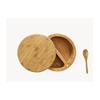 Pote de Tempero de Bambu, Pote de Sal de Bambu, Pote de Armazenamento, Frasco de Tempero com Colher na Tampa, Pote de Armazenamento com Vários Compartimentos, Venda Direta da Fábrica