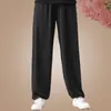 Traje de Tai Chi Primavera e Outono Novo Estilo Chinês Conjunto Rima Antiga China Meia-Idade e Idosos Roupas de Prática de Dança de Verão Algodão Puro