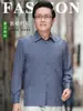 Camisas de Manga Comprida de Verão para o Pai, Estilos de Primavera e Outono para Homens de Meia-Idade e Idosos, Jaquetas Finas, Camisas Masculinas para Meia-Idade para Primavera e Outono