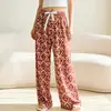 Calça Wide Leg de Algodão e Seda para Mulheres, Emagrecimento, Fina, Adequada para Usar em Casa e ao Ar Livre, Calça Wide Leg Casual Solta, Cintura Alta, Versátil, Efeito de Caimento de Verão