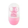 Novo Conjunto de Tesouras de Unha Infantil de Quatro Peças Tesouras Longas Cilíndricas Cortador de Unha Pinça Lixa de Unha Conjunto de Cuidados para Manicure
