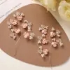 Flor de Seda Retorcida Pétalo Acrílico Flor de Cristal Perla Ramas DIY Estilo Chino Hanfu Flor para el Cabello Accesorios para el Cabello