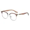 Montura de Gafas de Ceja de Media Montura de Negocios de Moda Montura de Gafas Lisas de Hombre de Moda Comercio Transfronterizo Gafas Fotocromáticas con Filtro de Luz Azul