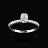 Anillo de Boda para Mujer de Plata S925 Huevo de Paloma Lujo Accesible Moda Anillo de Diamante Forma de Huevo de Paloma Anillo de Moissanita de 1 Quilate Fabricante