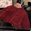 Casaco de Lã de Cordeiro de Algodão Engrossado para Meninas 2025 Inverno Novo Estiloso Fashionável Quente Top de Pelo para Bebês Meninas