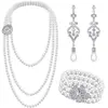 Nuevos accesorios de moda europeos y americanos para ventas transfronterizas, elegante collar de perlas para mascarada, juego de collares de lujo de alta gama