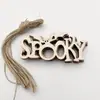Colgante decorativo de Halloween con cuerda para decoración de escenas del hogar, colgante de madera para fiesta de calabazas, arte de madera minimalista moderno