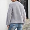 Abrigo corto mullido de un solo pecho de comercio exterior para mujer, cárdigan elegante de terciopelo de doble cara ajustado de otoño e invierno