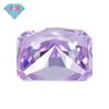 Gema Huagang 9A, corte rectangular con chaflán, flor de hielo, circón morado, diamante de alto carbono, circón octogonal pequeño, piedra desnuda de circonita cúbica