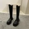 Botas altas de tacón grueso para mujer, colección otoño e invierno 2026, botas largas ajustadas, botas de suela gruesa para mujer