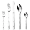 Talheres de Aço Inoxidável com Cabo em Forma de Diamante - Colher, Faca e Garfo para Steak, Comida Ocidental, Cozinha, Hotel, Casa