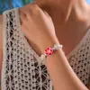 Verano Nuevo Estilo de Vacaciones Transfronterizo Pulsera de Plumeria Tortuga Retro Turquesa Flor de Cerámica Suave Pulsera de Cuerda Retorcida