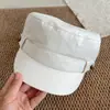 Estilo super autêntico~Boné de aba reta estilo retrô americano que faz o rosto parecer menor, moderno e casual para mulheres no outono e inverno, chapéu versátil para equitação