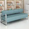 Sofá Sencillo Sofá de Recepción Asientos Sillas de Espera para Barbería Sofá de Hierro Forjado Área de Descanso Banco Largo Sofá de Espera